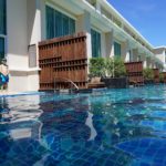 Panwa hotel view of the pool that attaches the rooms